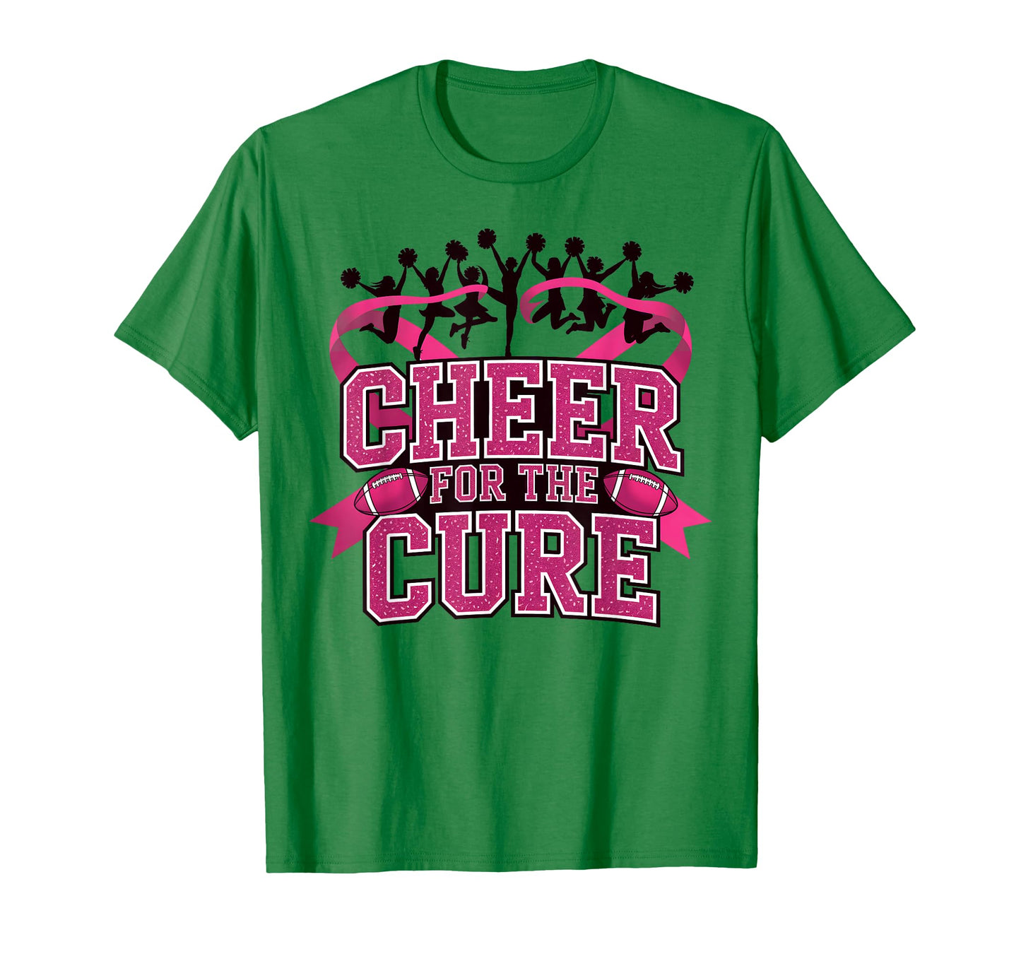 Cheer for Cure Pink Ribbon Football Breast Cancer Awareness T-Shirt