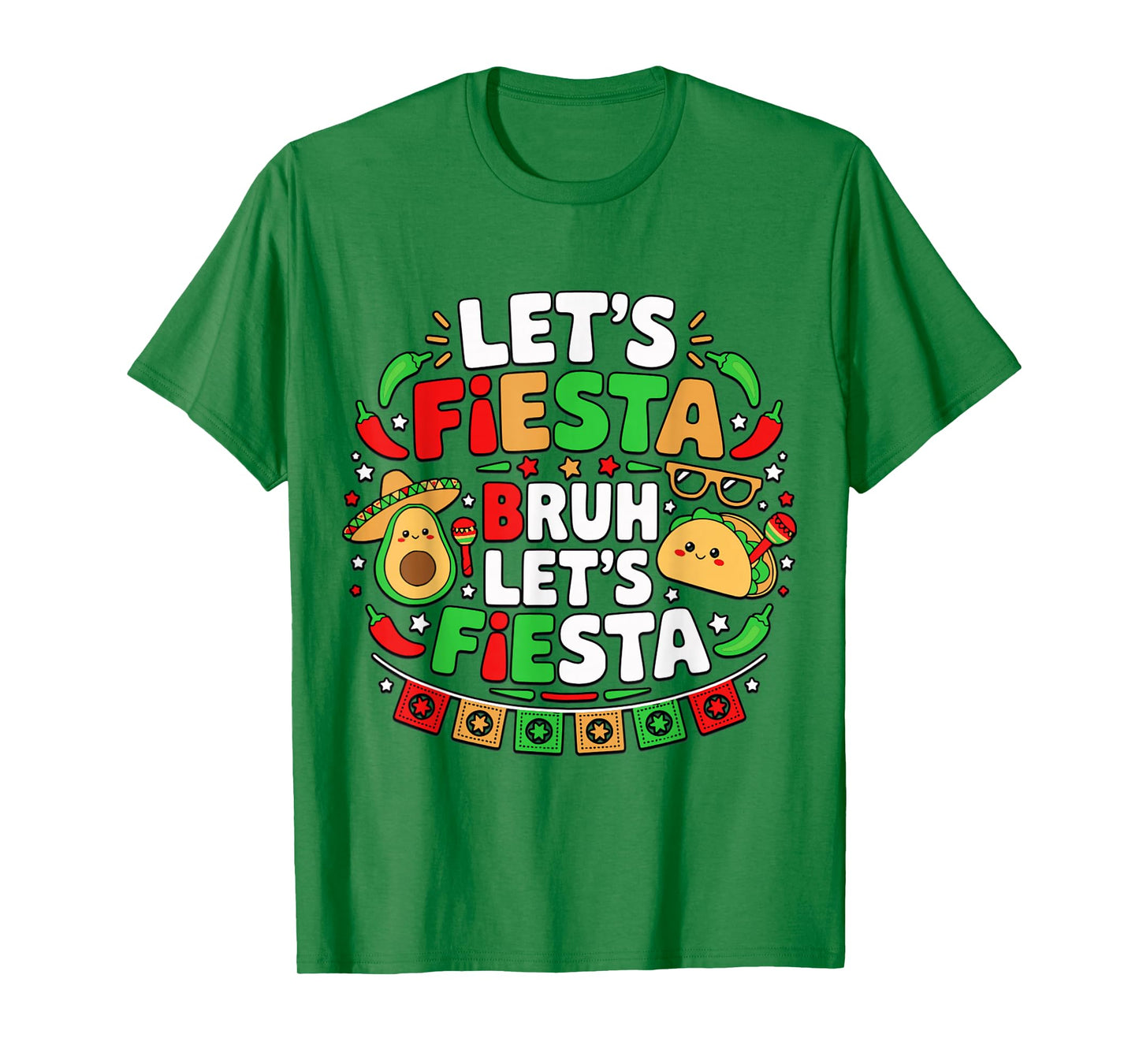 Let's Fiesta Bruh Mexican Party Cinco de Mayo Lover Avocado T-Shirt