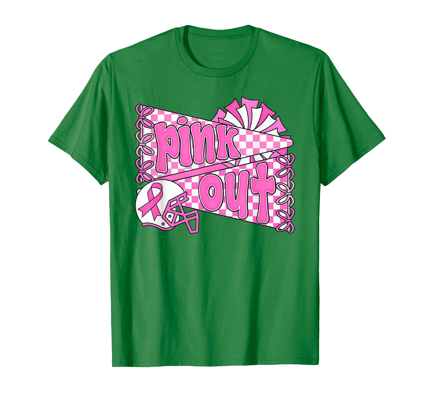 Cheer Pennants Pink Out Football Breast Cancer Awareness T-Shirt