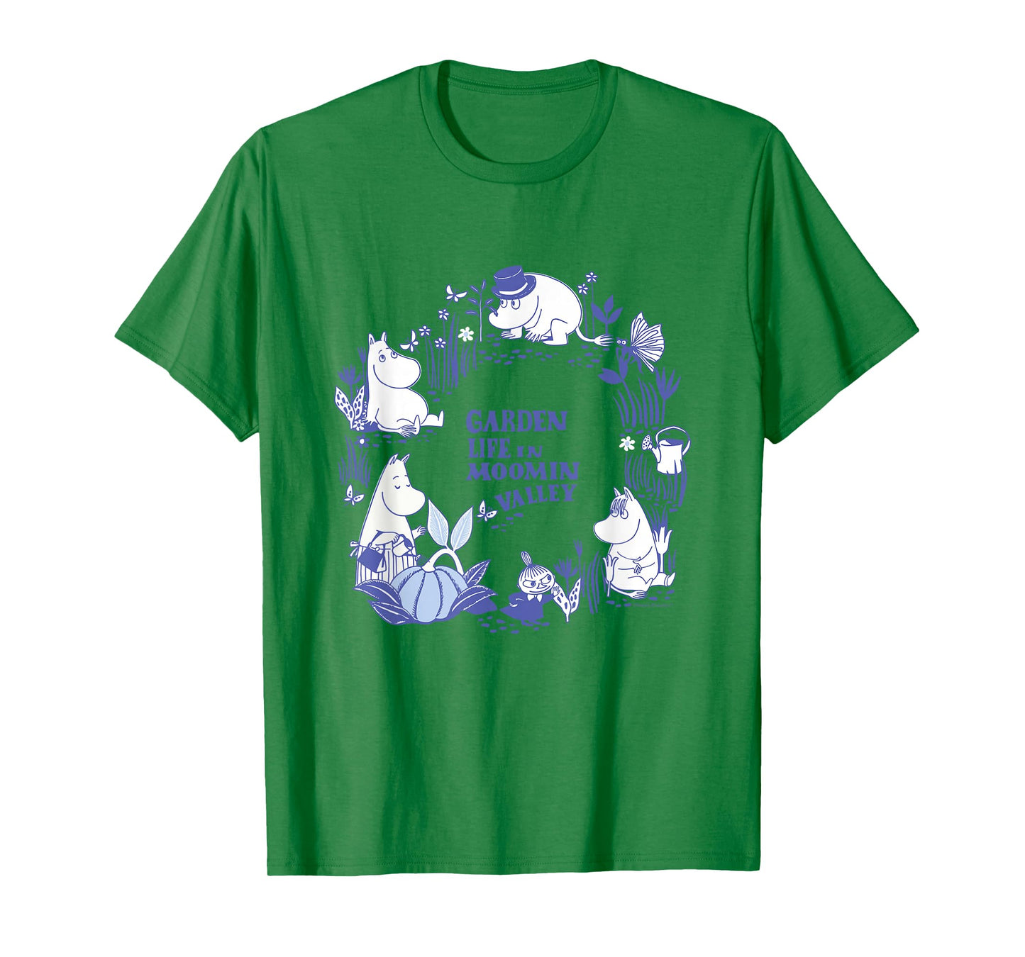 Moomin Garden Life In Moominvalley Blue Print T-Shirt