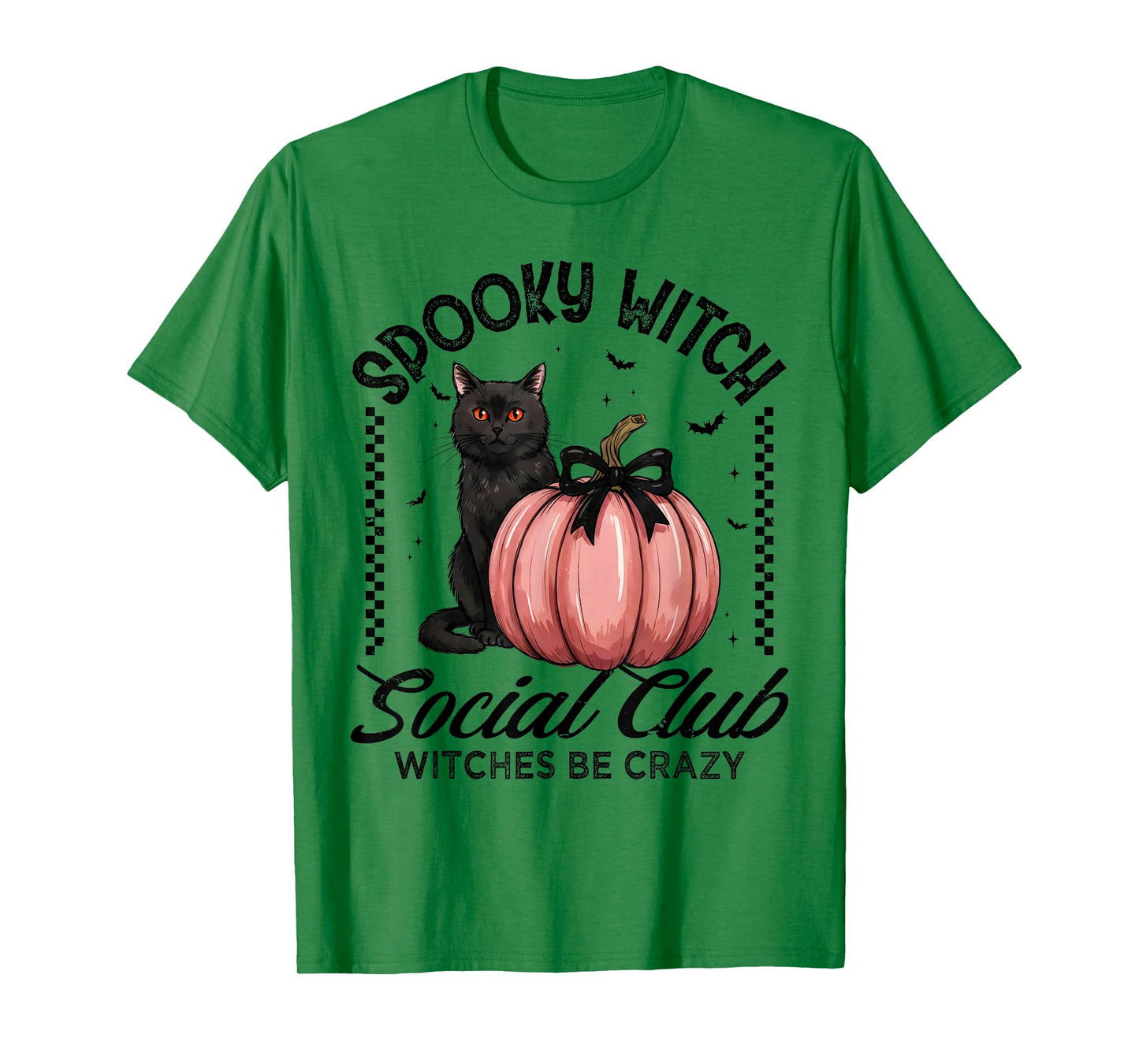 Spooky Witch Social Club Witches Be Crazy Halloween Cat T-Shirt