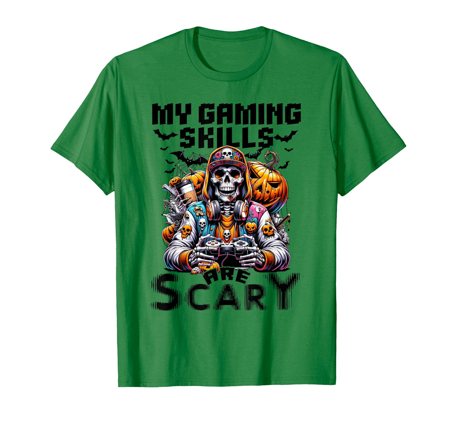 My Gaming Skills are Scary Halloween Gamer Boys Kids T-Shirt
