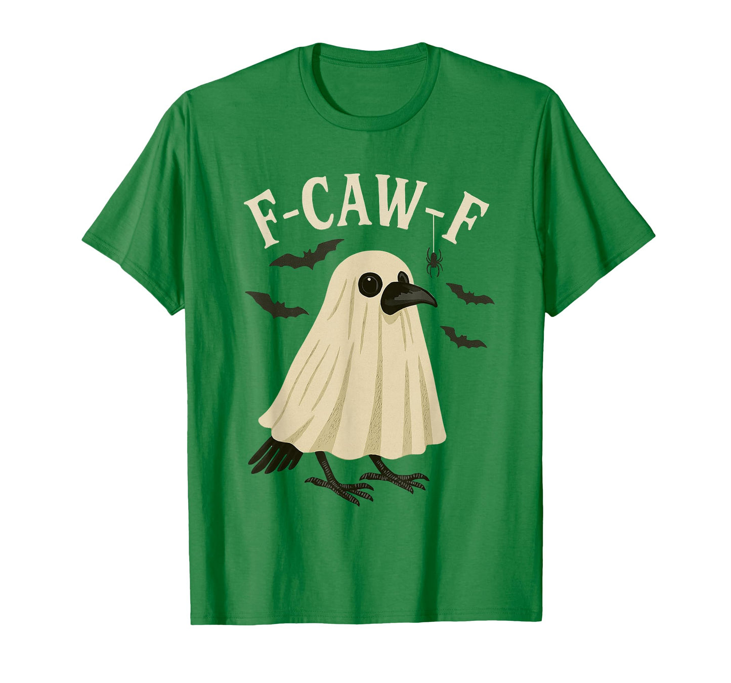 F-caw-f Crow Halloween Funny Raven Orange Spooky T-Shirt