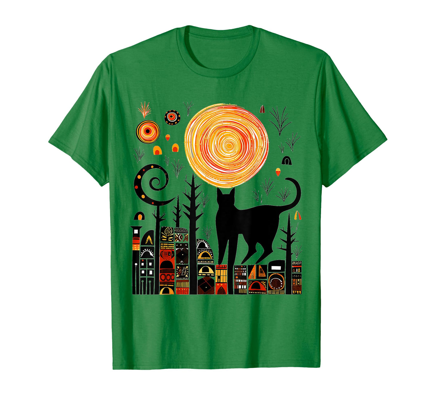 Nature Geometric Cat Art Abstract Polygon Graphic Nature T-Shirt for Men Women Kids