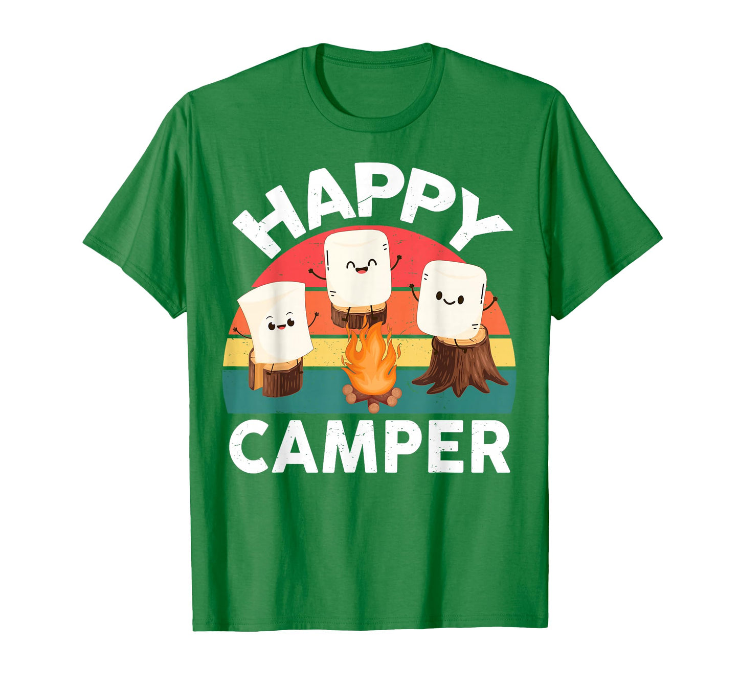 Happy Marshmallow Camper-Shirt Kids Toddler Boy Cute Camping T-Shirt