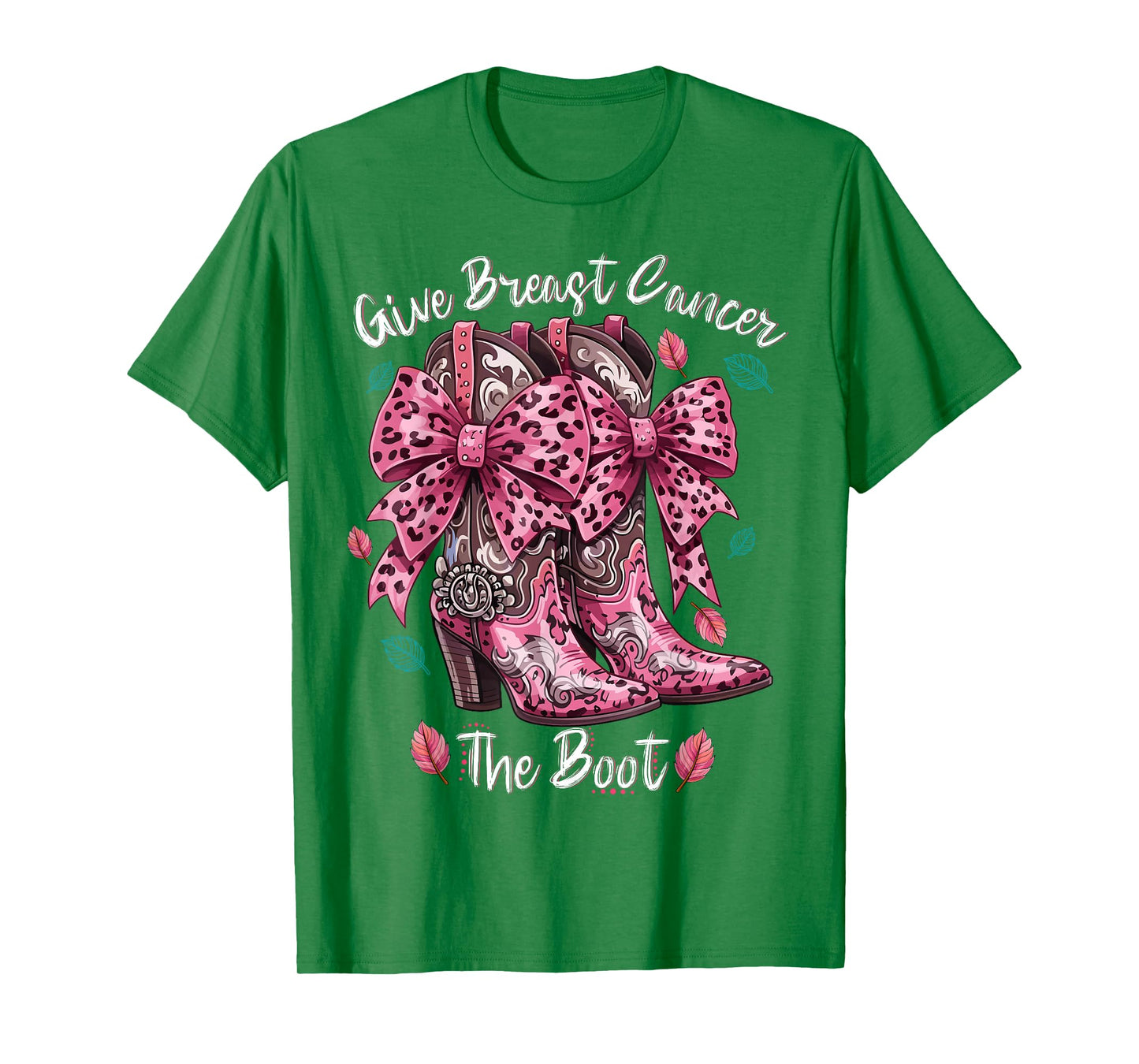 Give Breast Cancer The Boot Pink Cowgirl Western Tee Gift T-Shirt