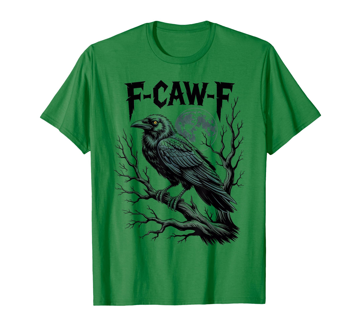 Black Crow F-Caw-F Black Bird Moon T-Shirt