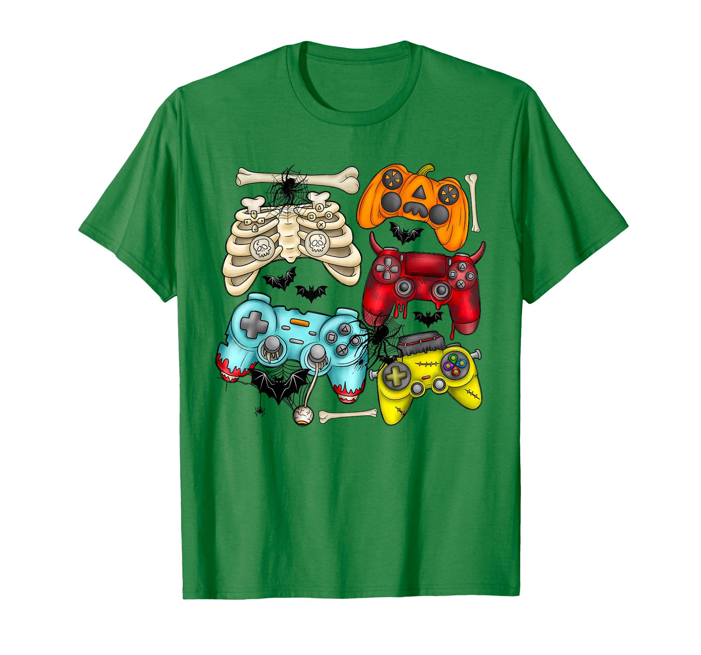 Halloween Skeleton Zombie Gaming Controllers Mummy Boys Kids T-Shirt