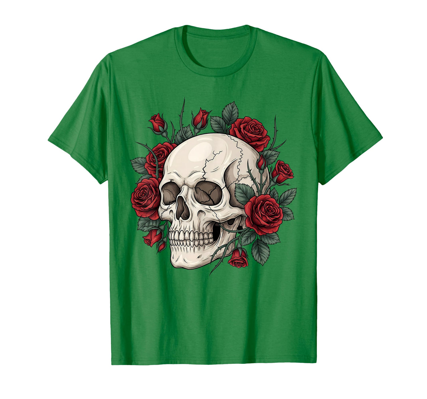 Rose Skeleton Skull Flower Gothic Halloween Costume Floral T-Shirt