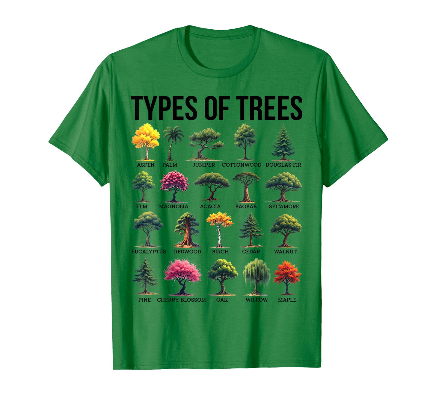 Types Of Trees Different Tree Species Dendrology Environment T-Shirt