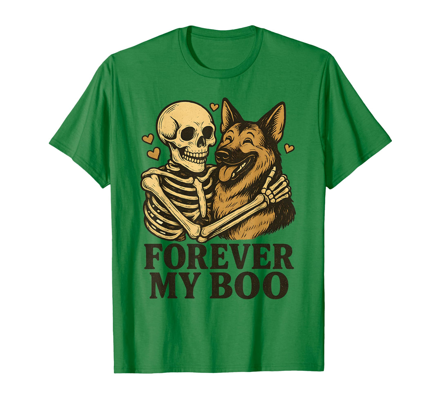 Forever My Boo Halloween Skeleton with German Shepherd Lover T-Shirt