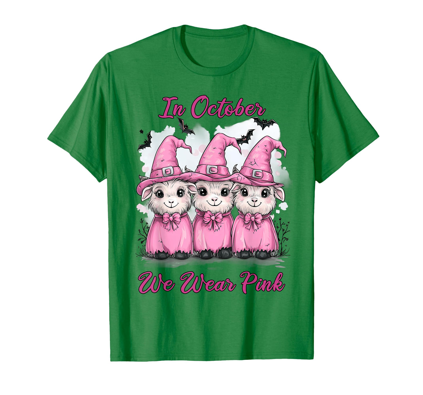 In October We Wear Pink Goat Halloween Breast Cancer Costume T-Shirt