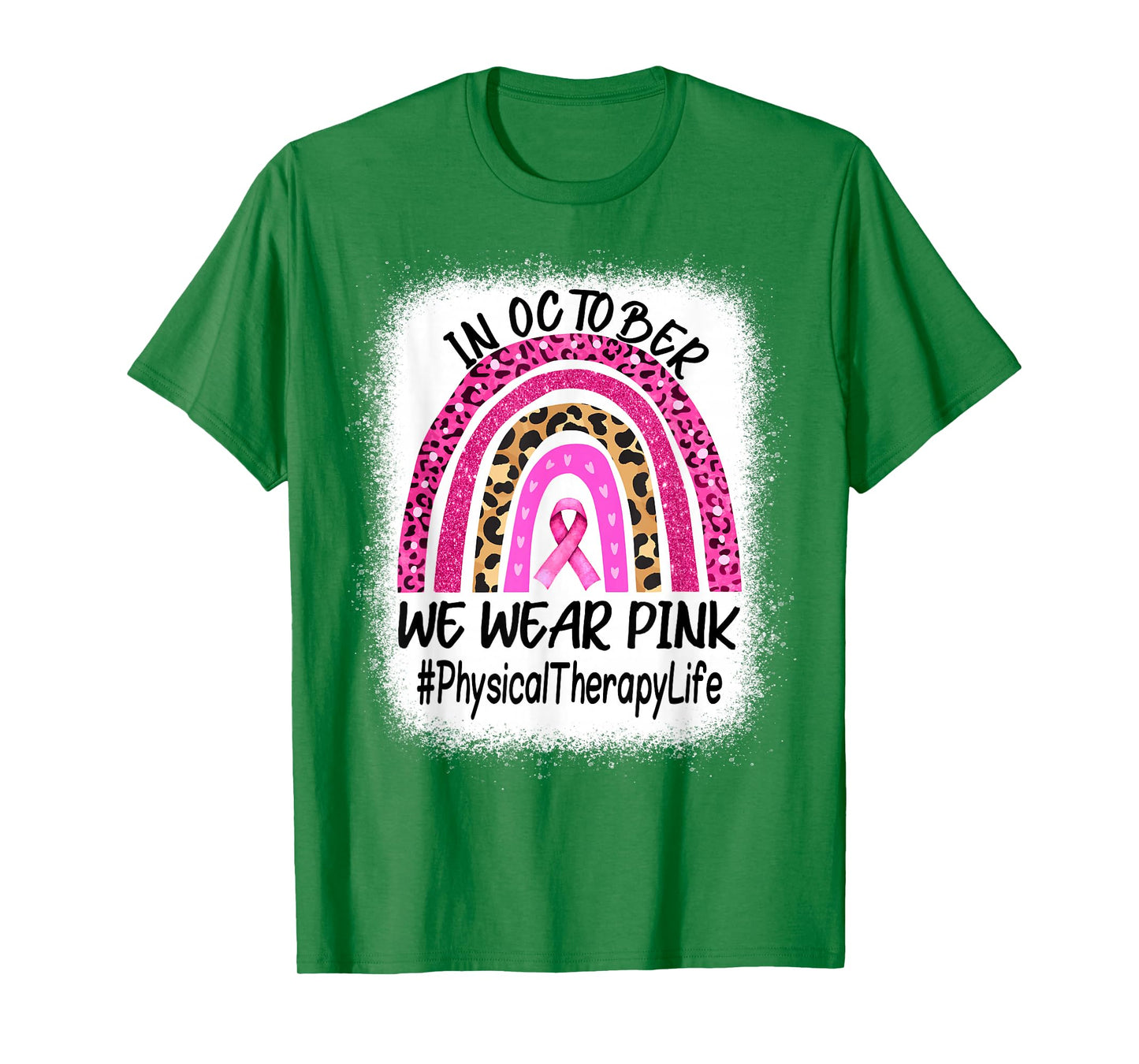 Physical Therapy Rainbow Women Breast Cancer Awareness T-Shirt