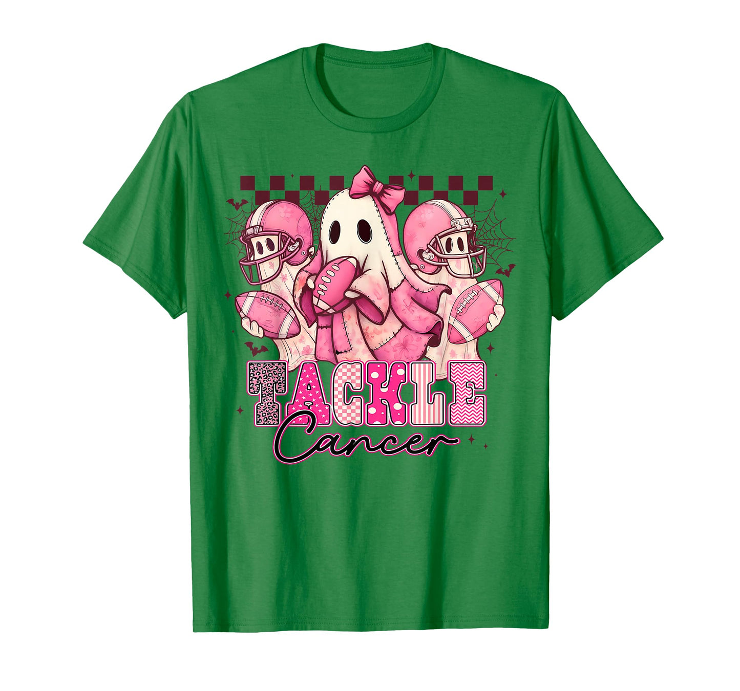 Pink Out Tackle Breast Cancer Awareness Football Ghost T-Shirt