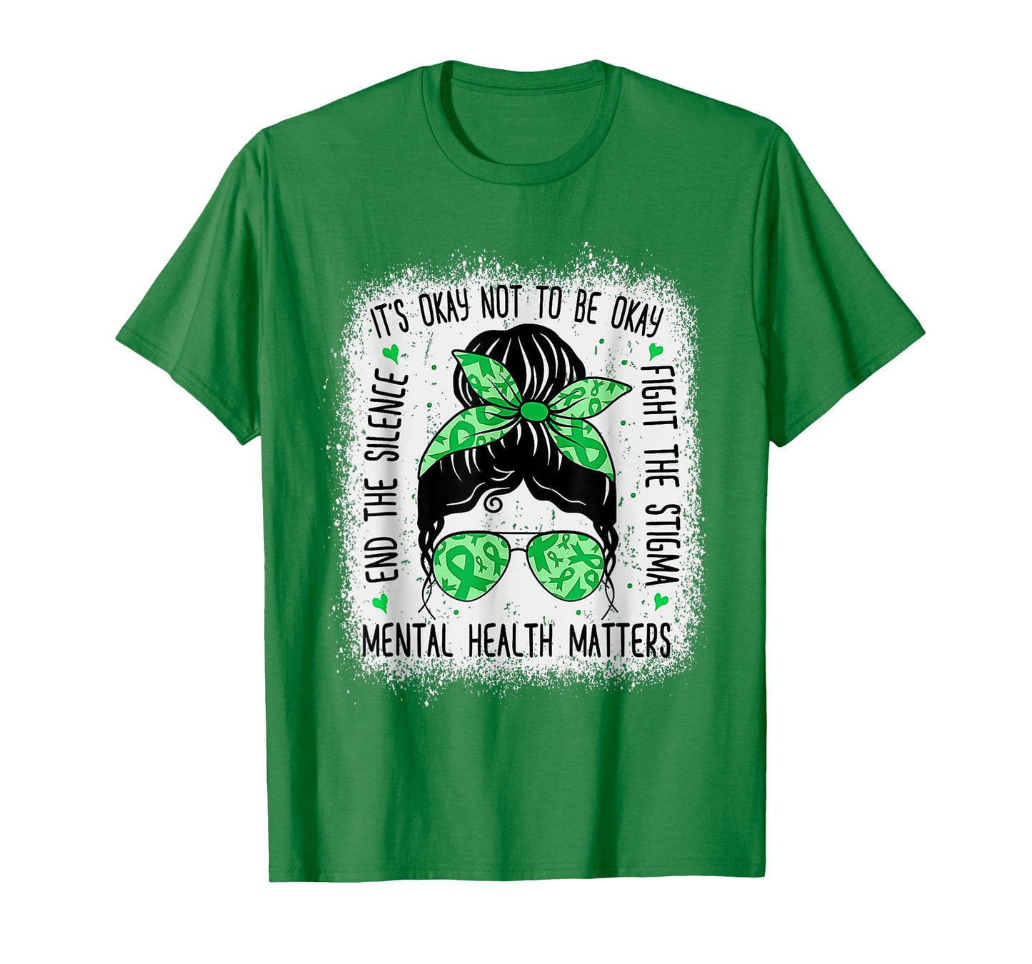 Mental Health Matters Messy Bun Mental Health Awareness T-Shirt