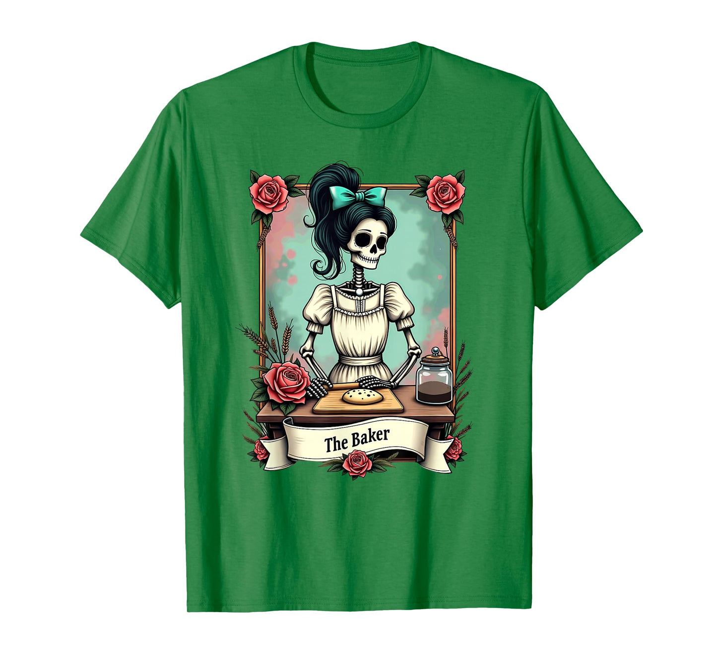Tarot Card Skeleton Chef The Baker Halloween T-Shirt