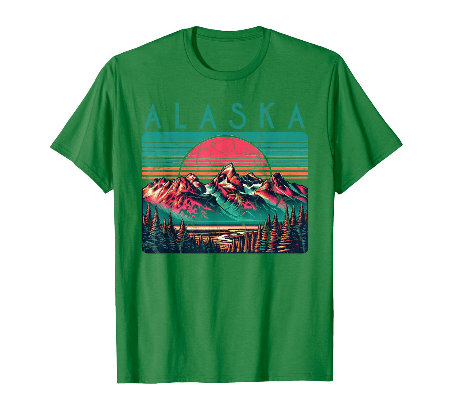 Alaska USA Outdoor Vintage Unisex-Adults, Kids Blue Retro Alaska T-Shirt