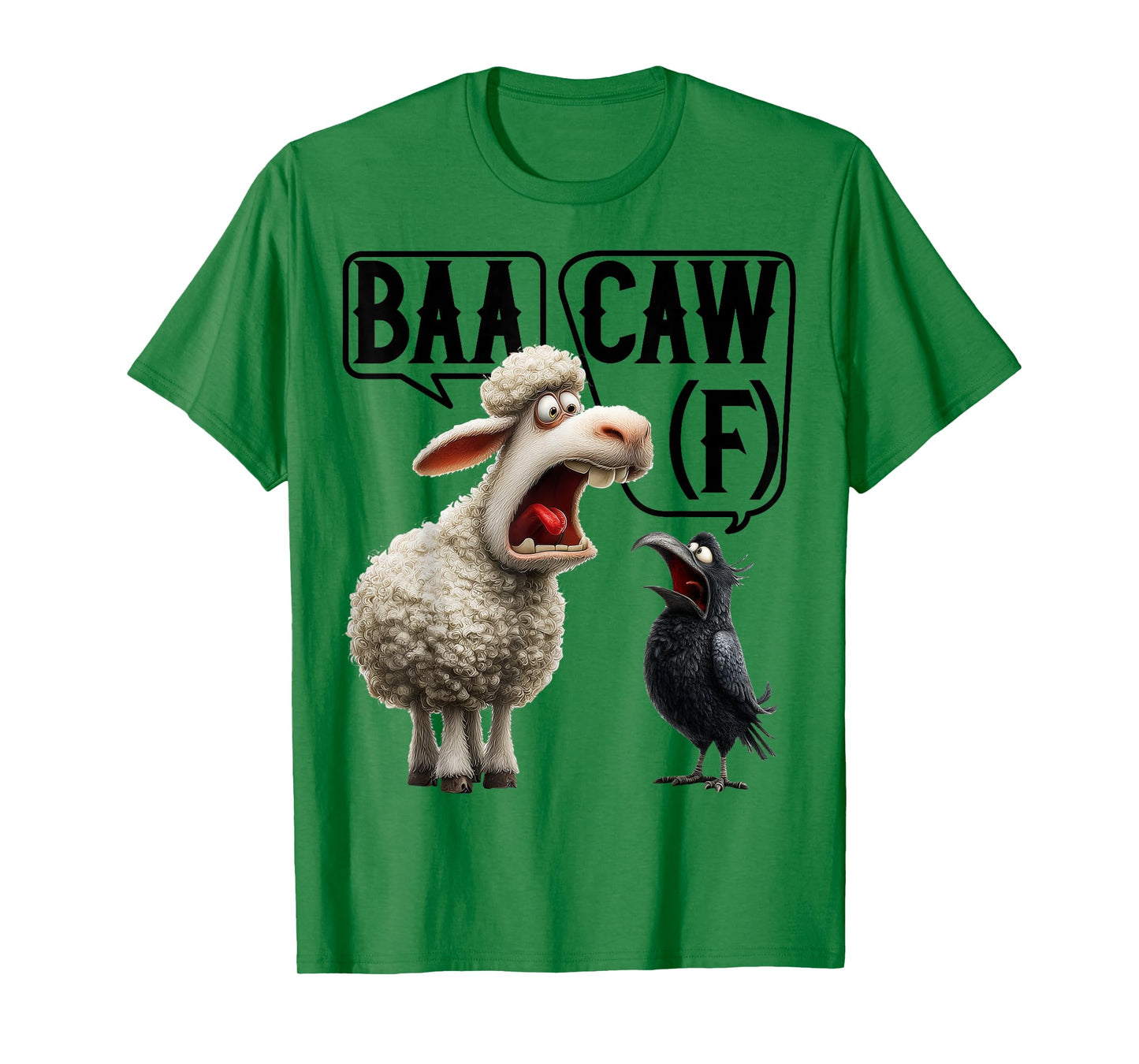 Funny Back Off Shirt – Baa-Caw-F Sheep & Crow Viral Meme Tee T-Shirt