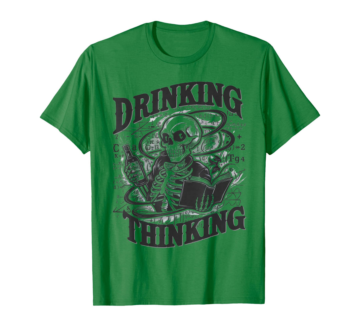 Drinking Thinking:Mathematics with Bottle Halloween Humor T-Shirt