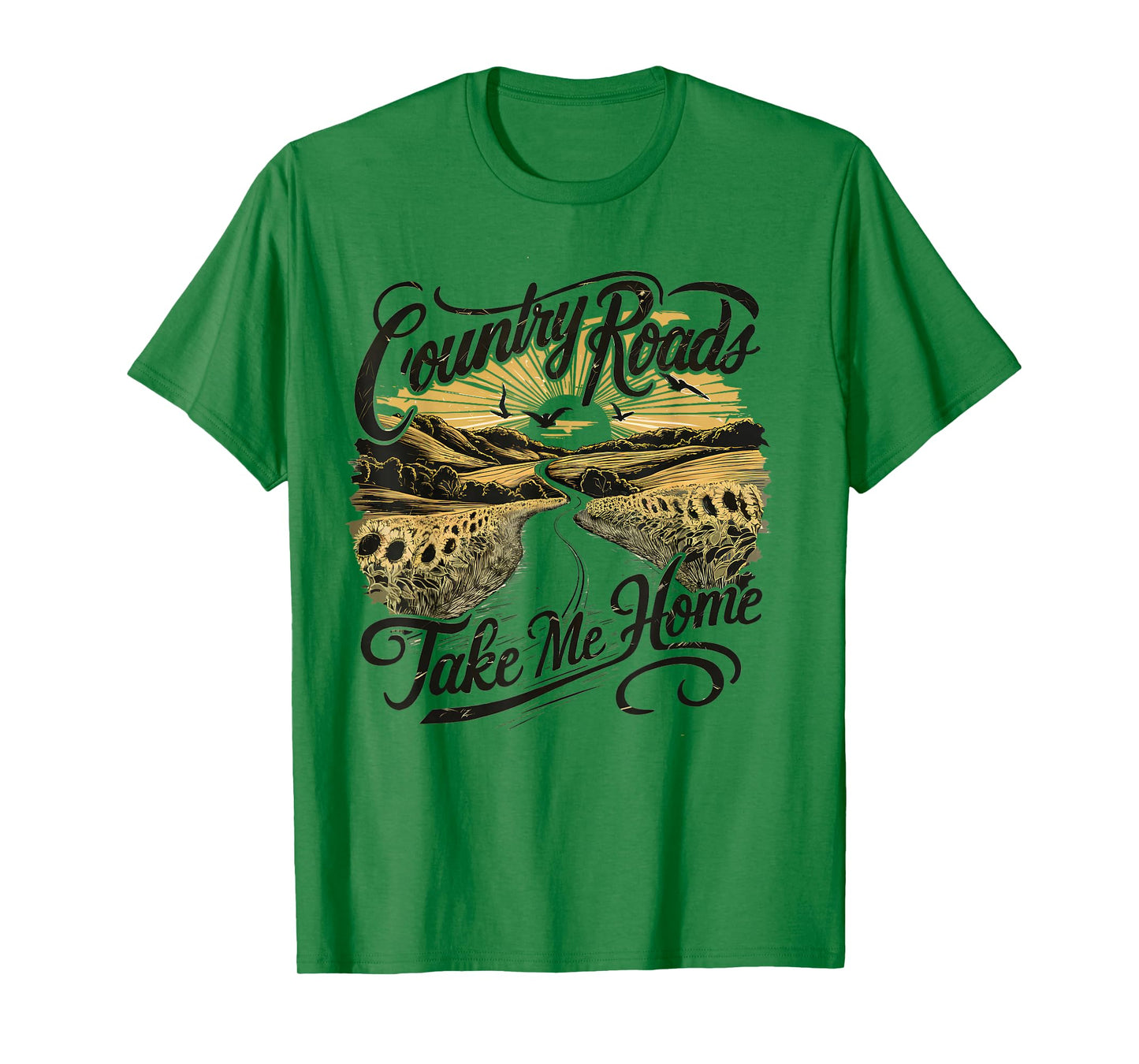 Camping Hiking Mountain Country Roads Take Me Home T-Shirt