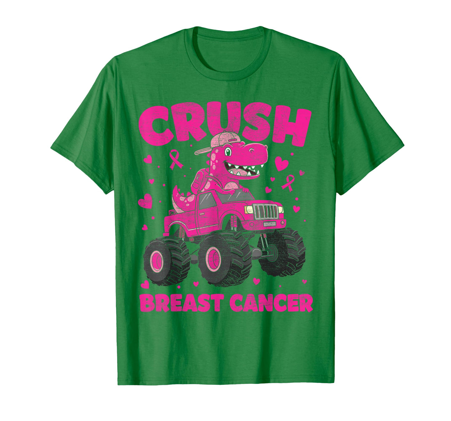 Crush Breast Cancer Awareness Monster Truck Toddler Boy Kids T-Shirt