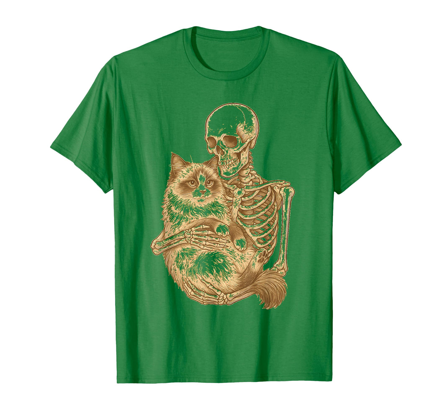 Skeleton Hugging Ragdoll Cat T-Shirt