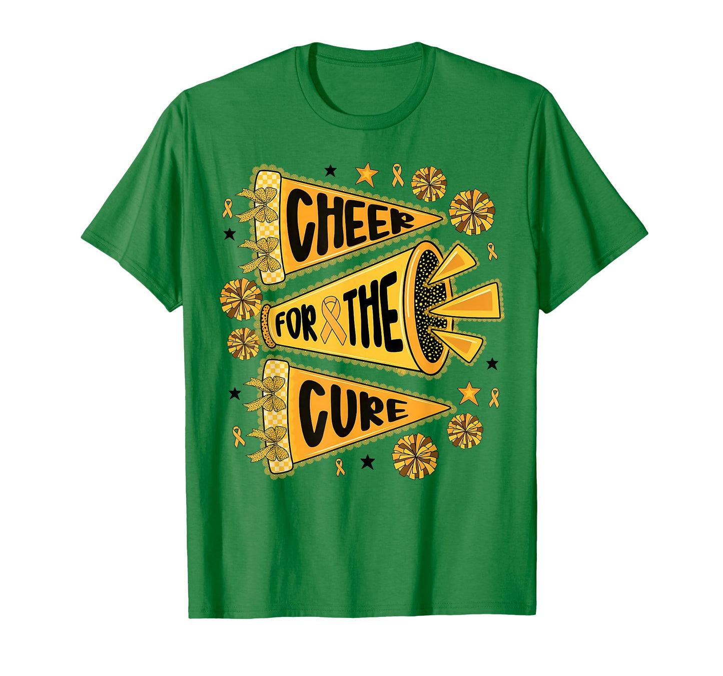 Cheer for The Cure Pennant Cheer Childhood Cancer Awareness T-Shirt