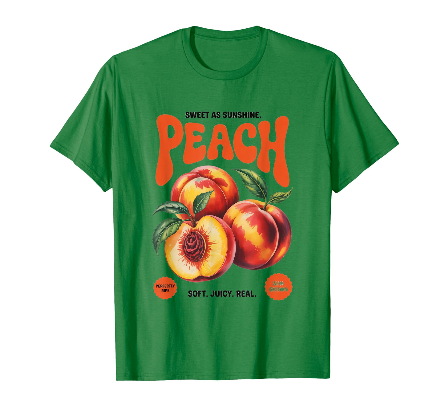 Peach Naturally Sweet Picked At Dawn Vintage Farmer Retro T-Shirt
