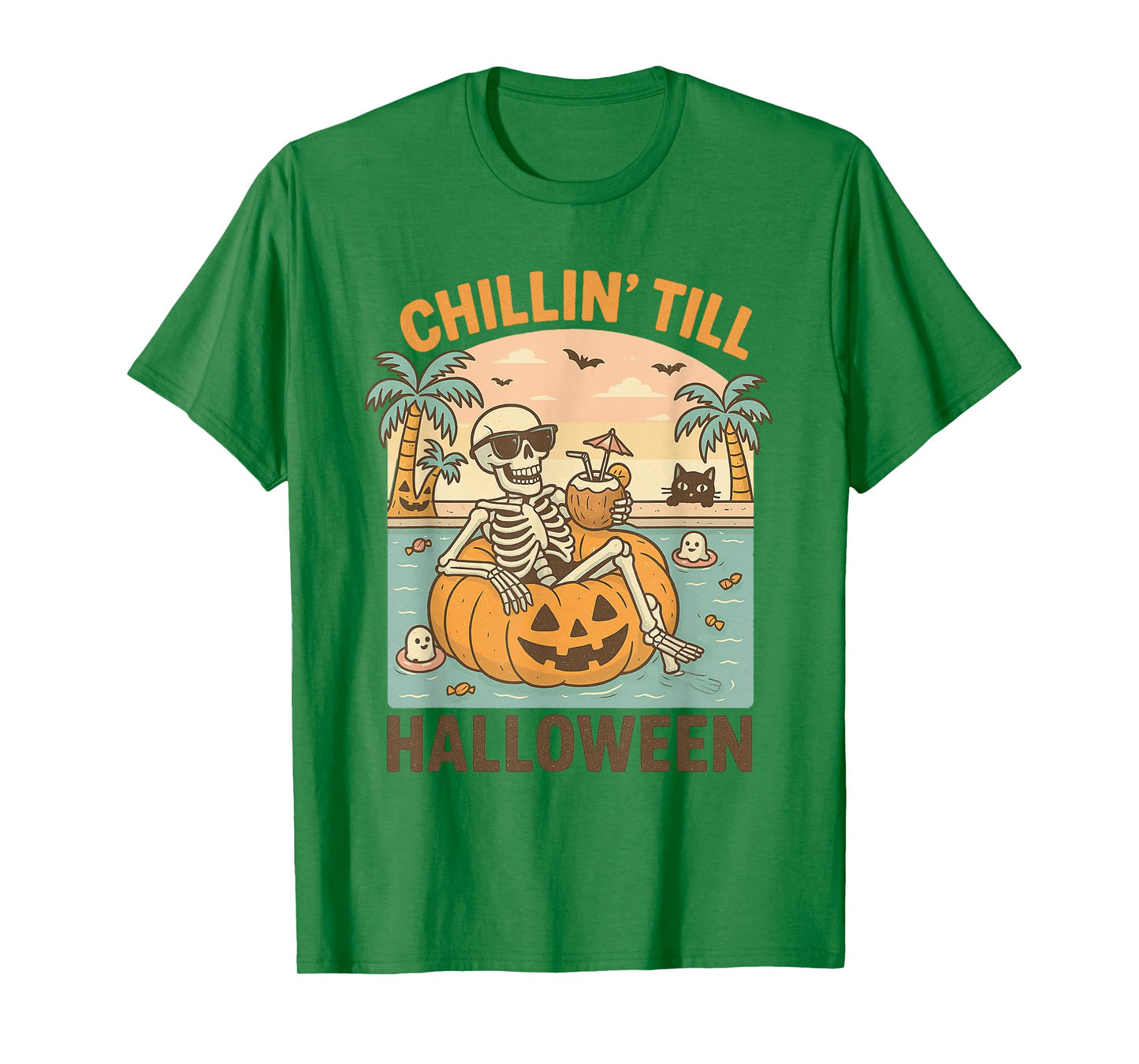 Spooky Summer Skeleton Shirt – Funny Halloween Beach Costume T-Shirt