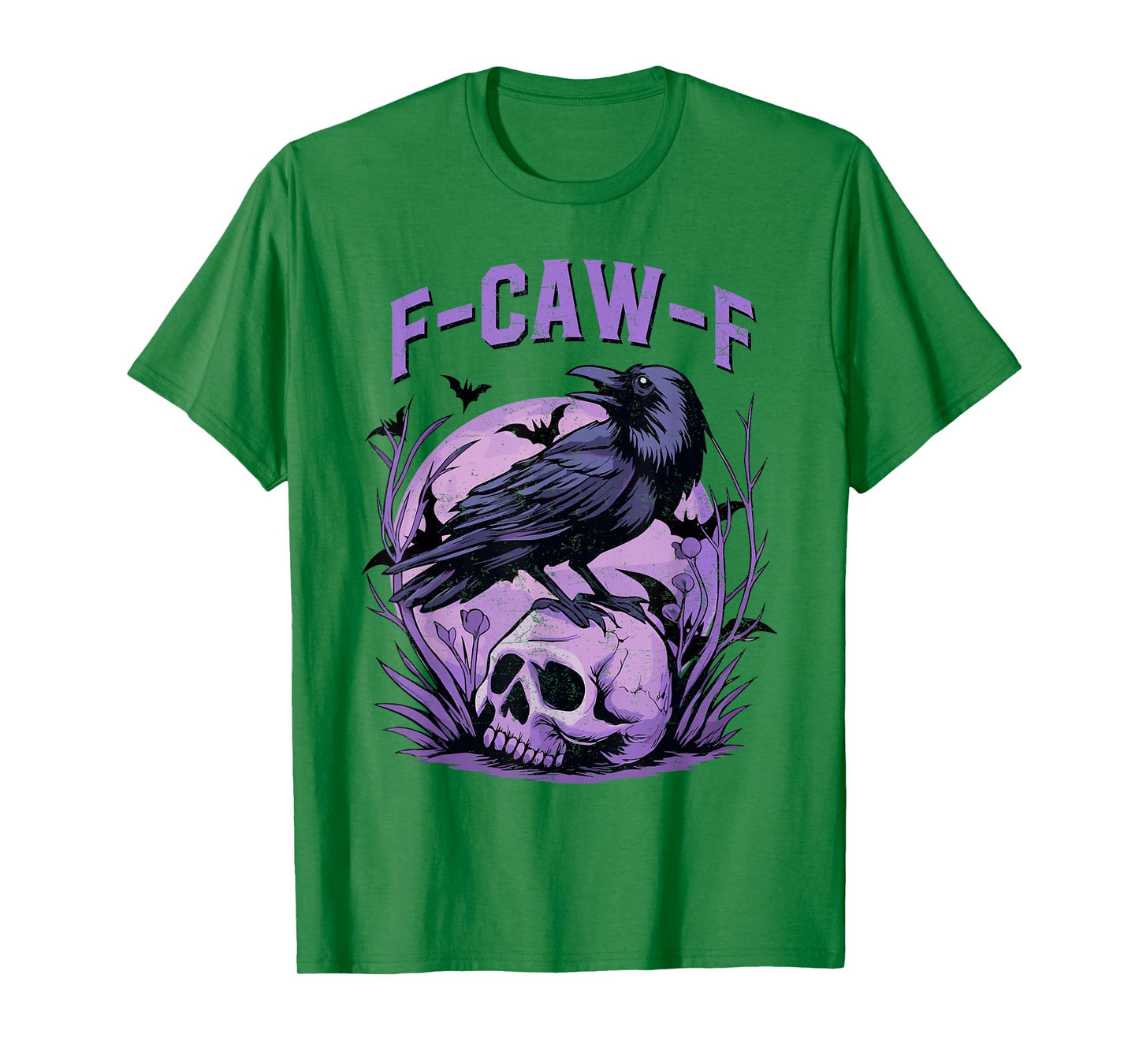 Funny F Caw F Raven Bird Saying Graphic Halloween Men Women T-Shirt