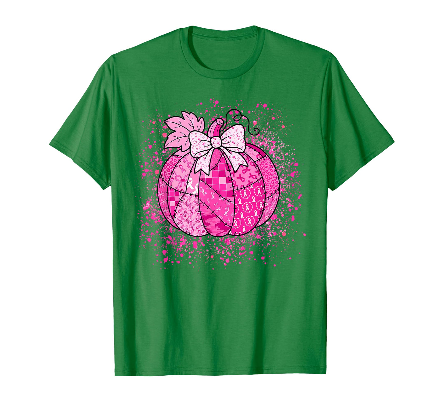 in October We Wear Pink Breast Cancer Pumpkin Halloween T-Shirt