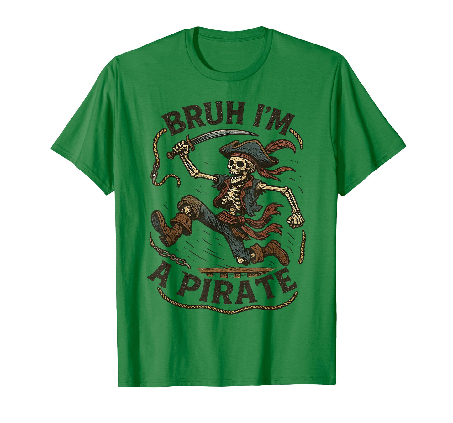 Bruh Pirate Skeleton Halloween Costume Pretend I'm a Pirate T-Shirt