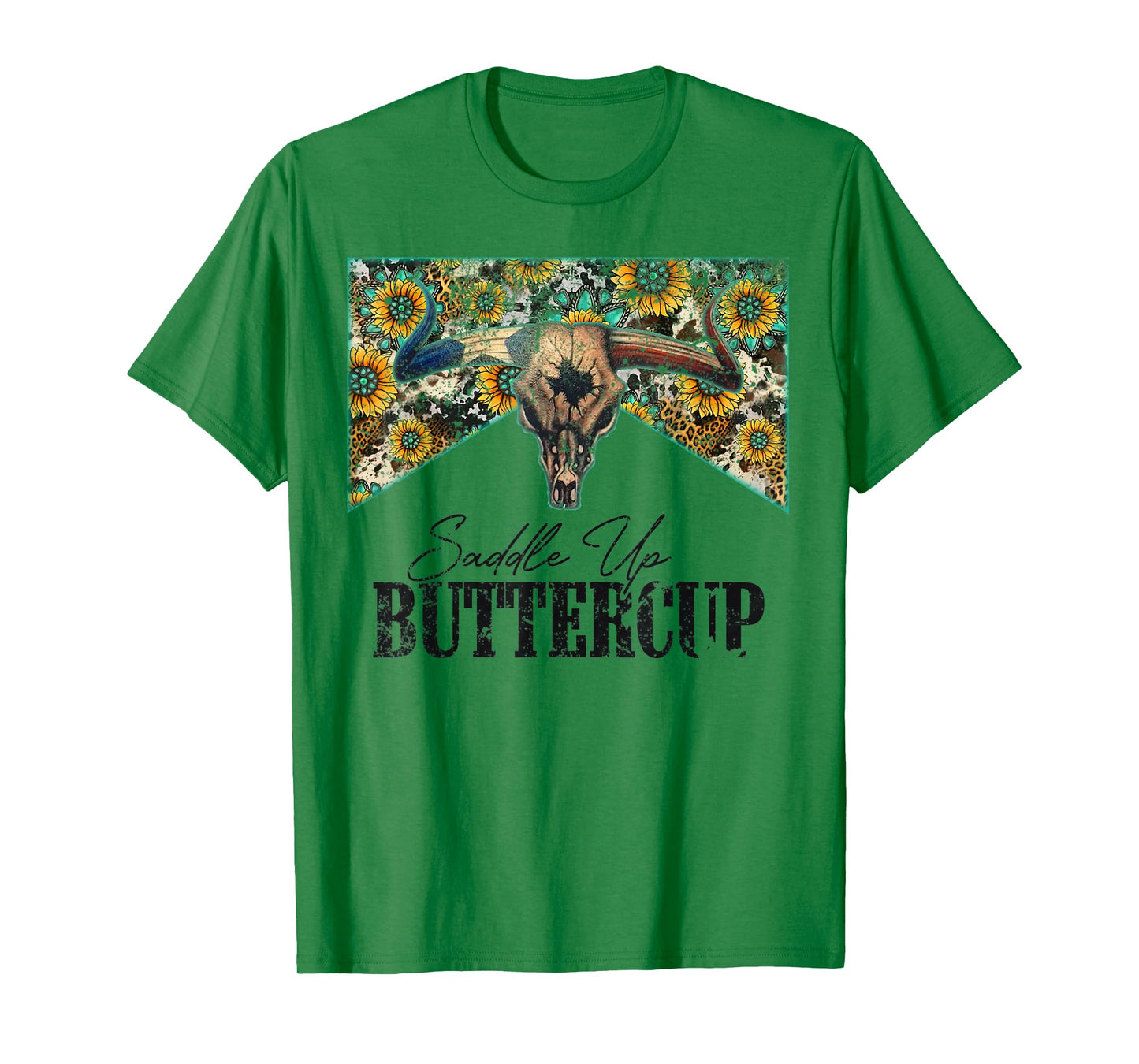 Saddle Up Buttercup Vintage Bull Skull Country Music T-Shirt