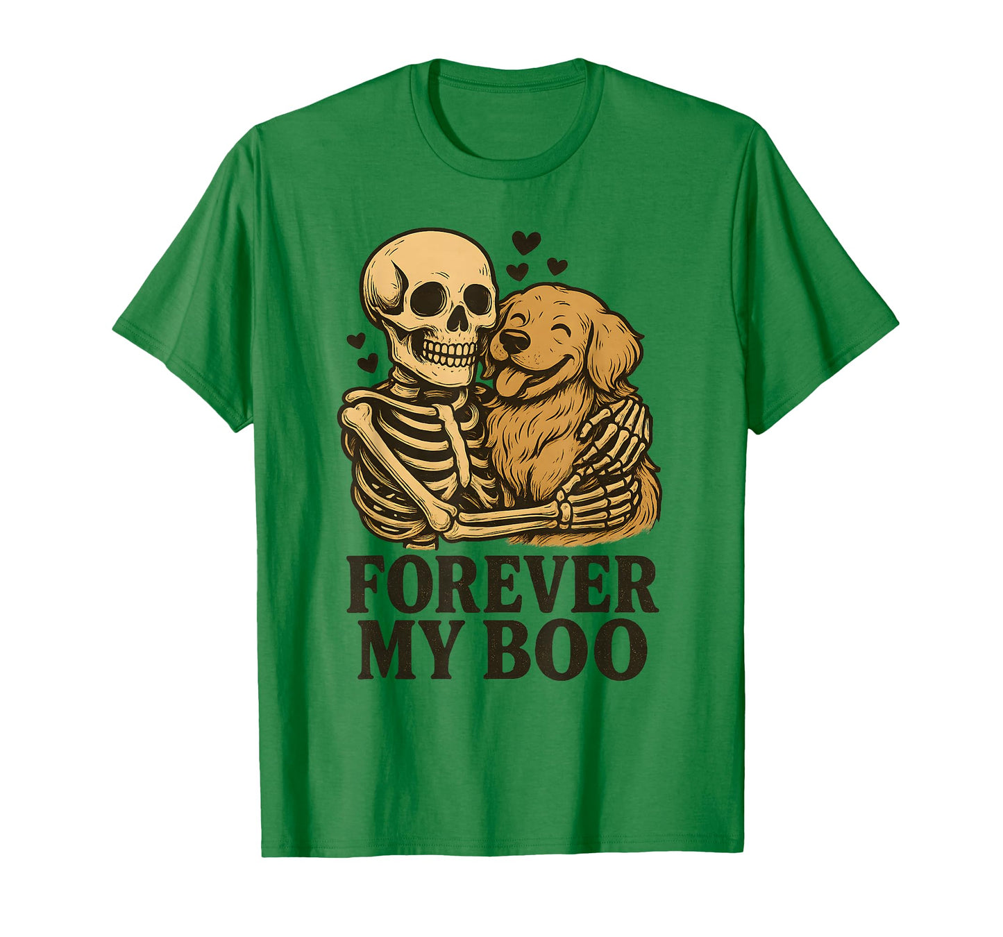 Forever My Boo Halloween Skeleton with Golden Retriever Love T-Shirt