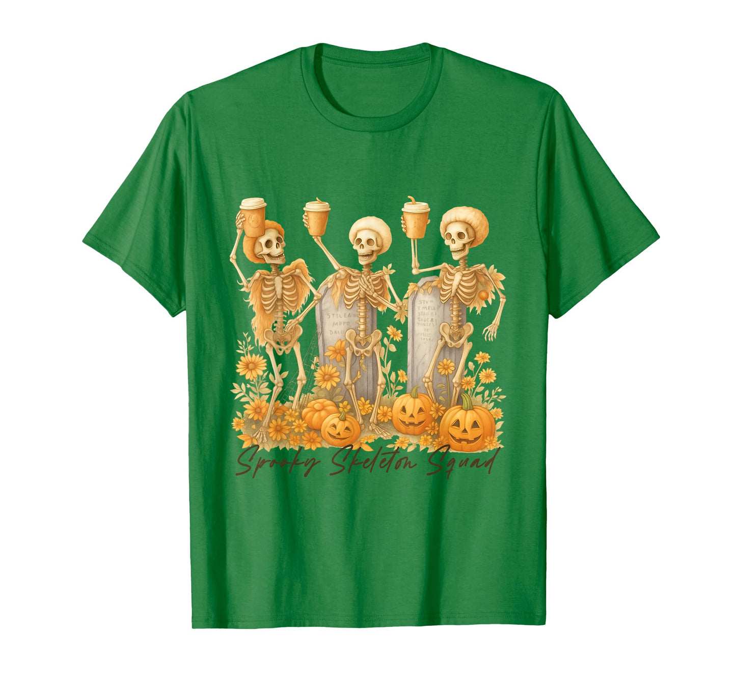 Spooky Skeleton Squad, Spooky Fall Skeleton Halloween Tees T-Shirt