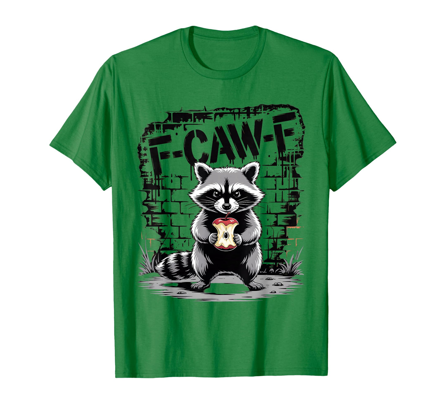 Witty Raccoon with F-Caw-F Graffiti T-Shirt