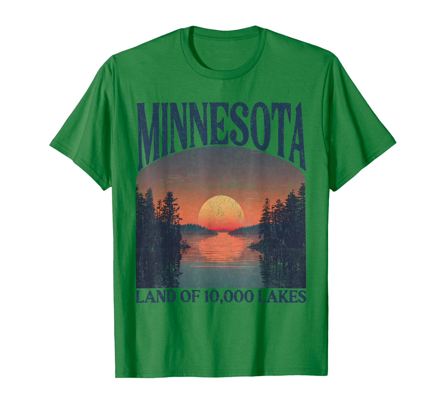 Minnesota Land Of 10000 Lakes Sunset Nature Vintage Style T-Shirt
