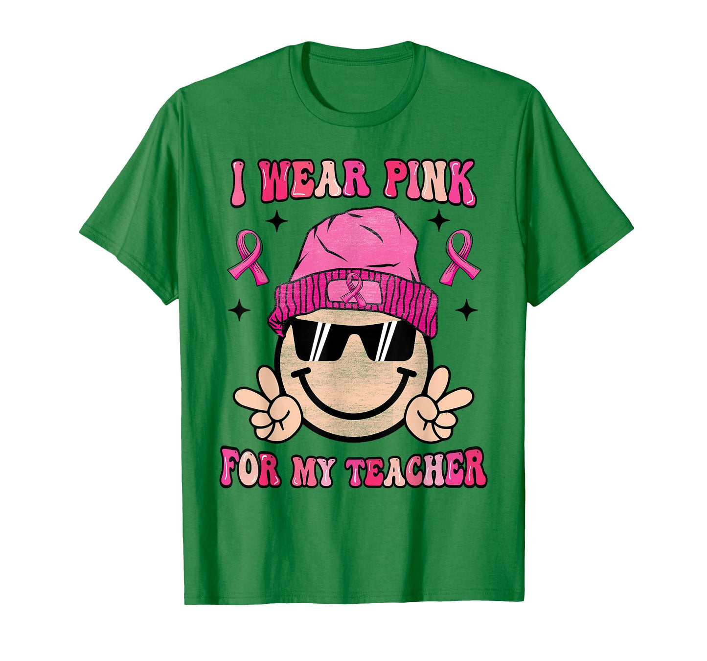 I Wear Pink For My Teacher Breast Cancer Awareness Women T-Shirt