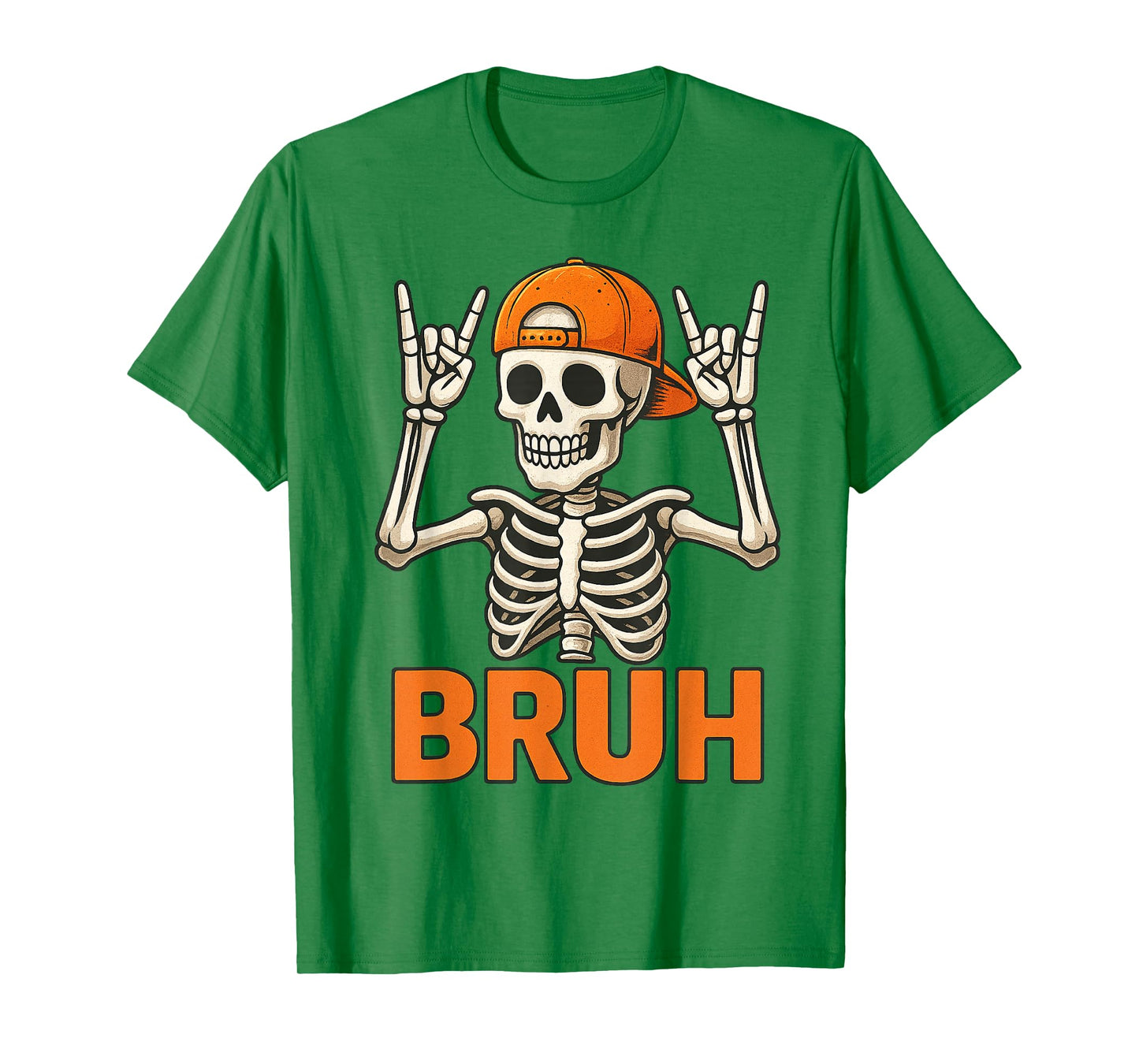 Vintage Bruh Punk Rock Skeleton Skater Rocker Halloween Men T-Shirt