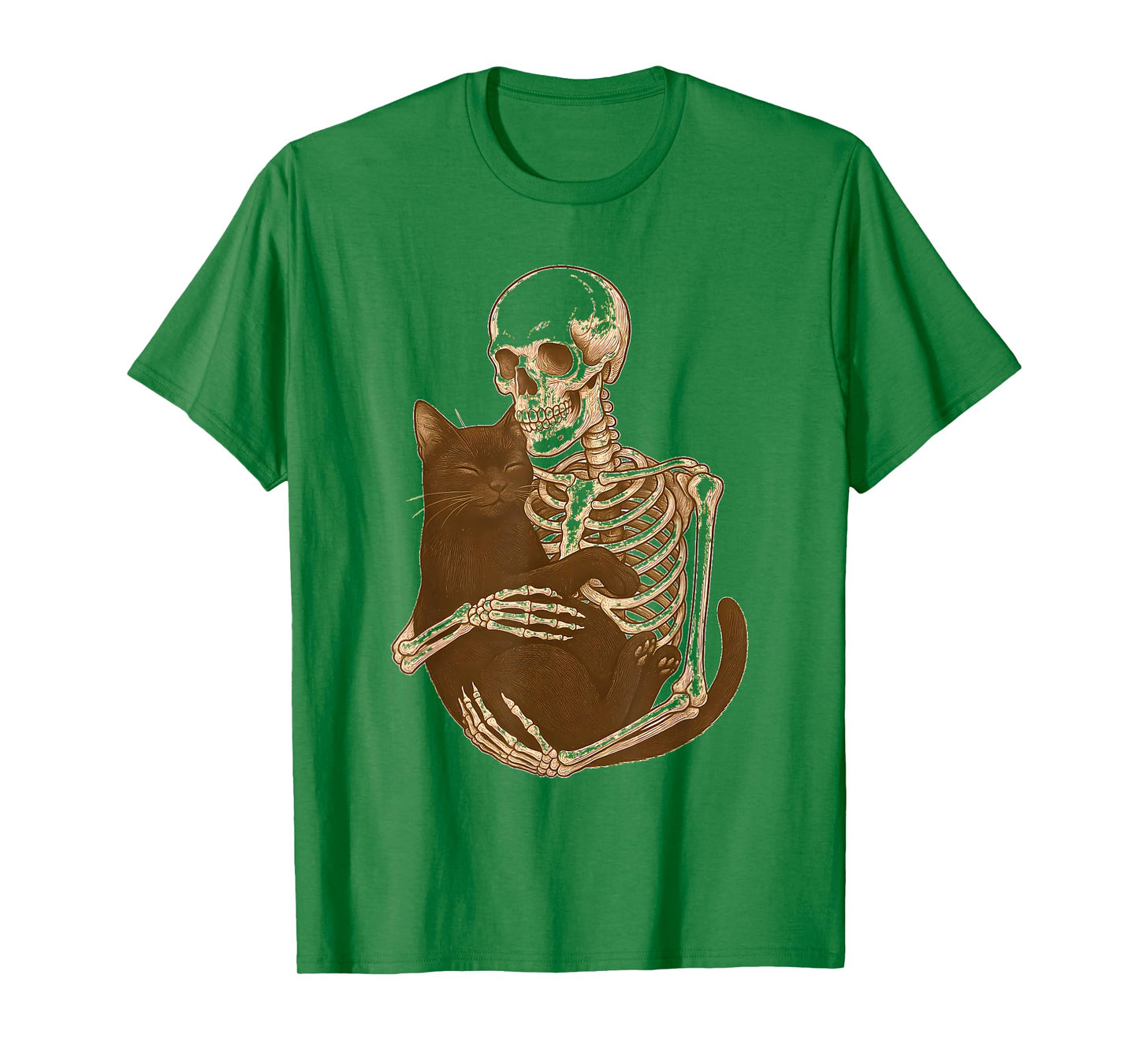 Skeleton Hugging Bombay Cat T-Shirt