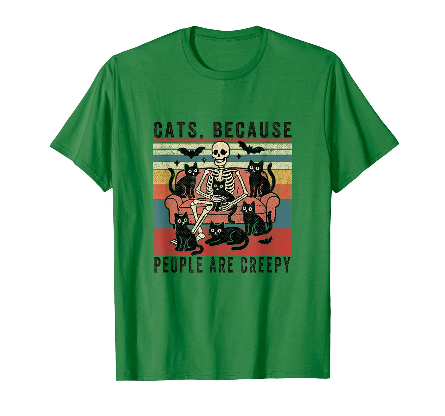 Cats Because People are Creepy Ghost Halloween Cat Mom Kids T-Shirt
