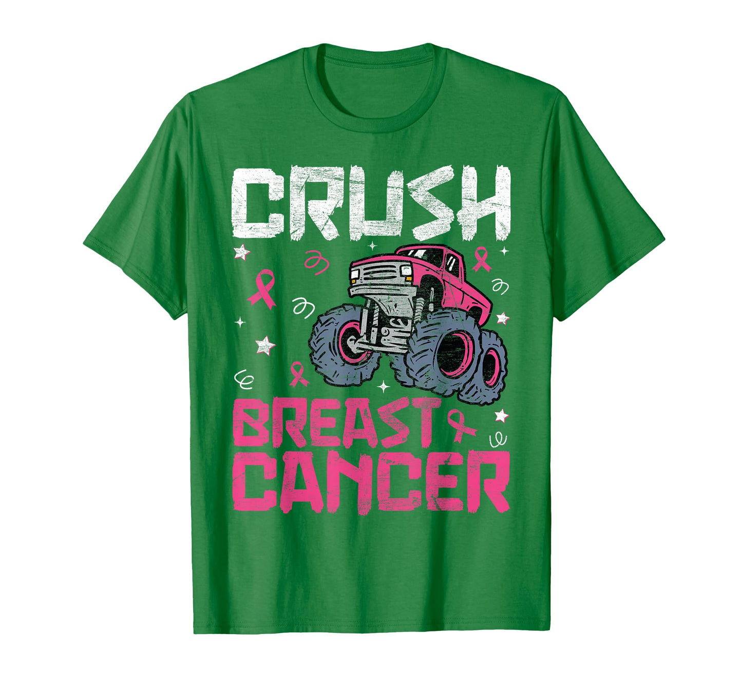 Crush Breast Cancer Awareness Monster Truck kids Boys Girls T-Shirt