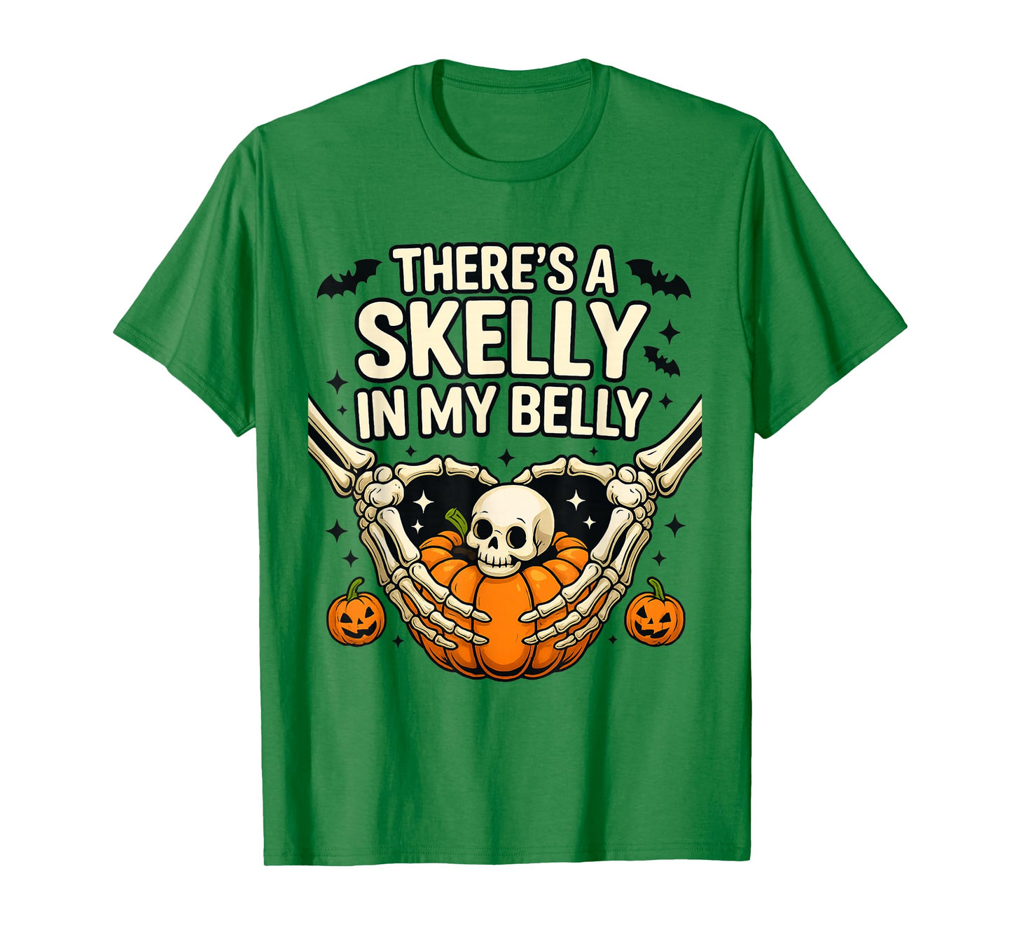 Skelly in My Belly Pregnant Halloween Funny Expecting Mom T-Shirt