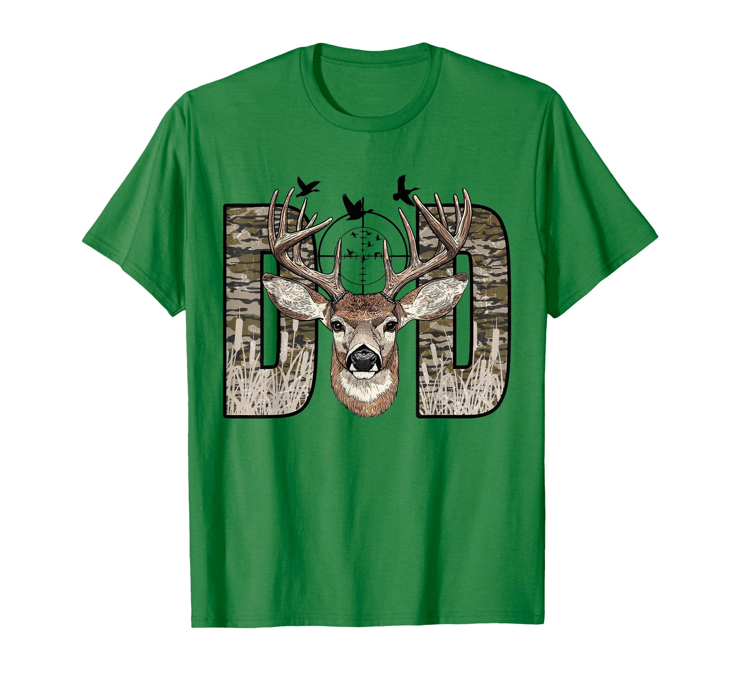 Old School Camo Dad Hunting Camouflage Deer Father's Day T-Shirt