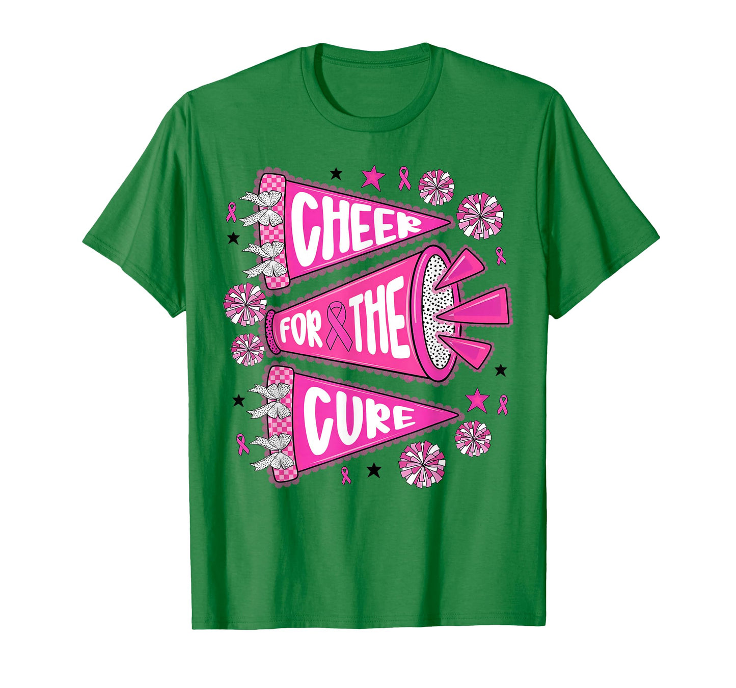Cheer for The Cure Pennant Cheer Breast Cancer Awareness T-Shirt