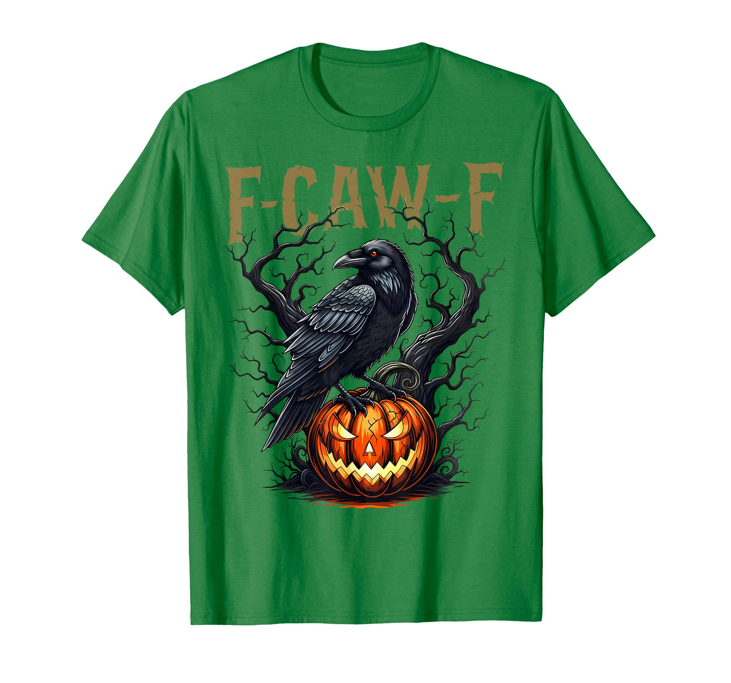 Funny F Caw F Raven Bird Cawing Graphic Halloween Crow Pun T-Shirt