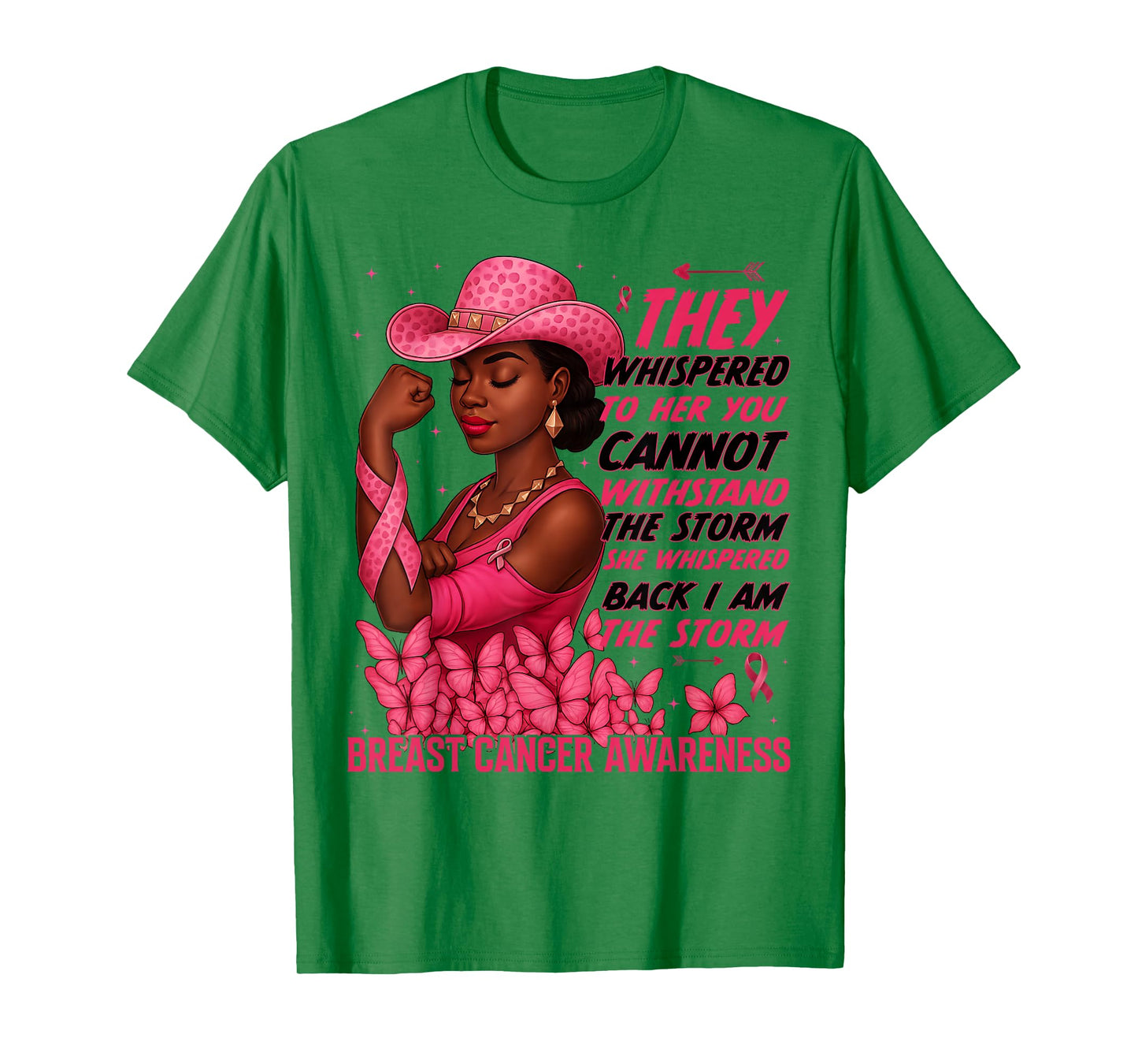 Black Women Breast Cancer Survivor Pink Ribbon I'm The Storm T-Shirt