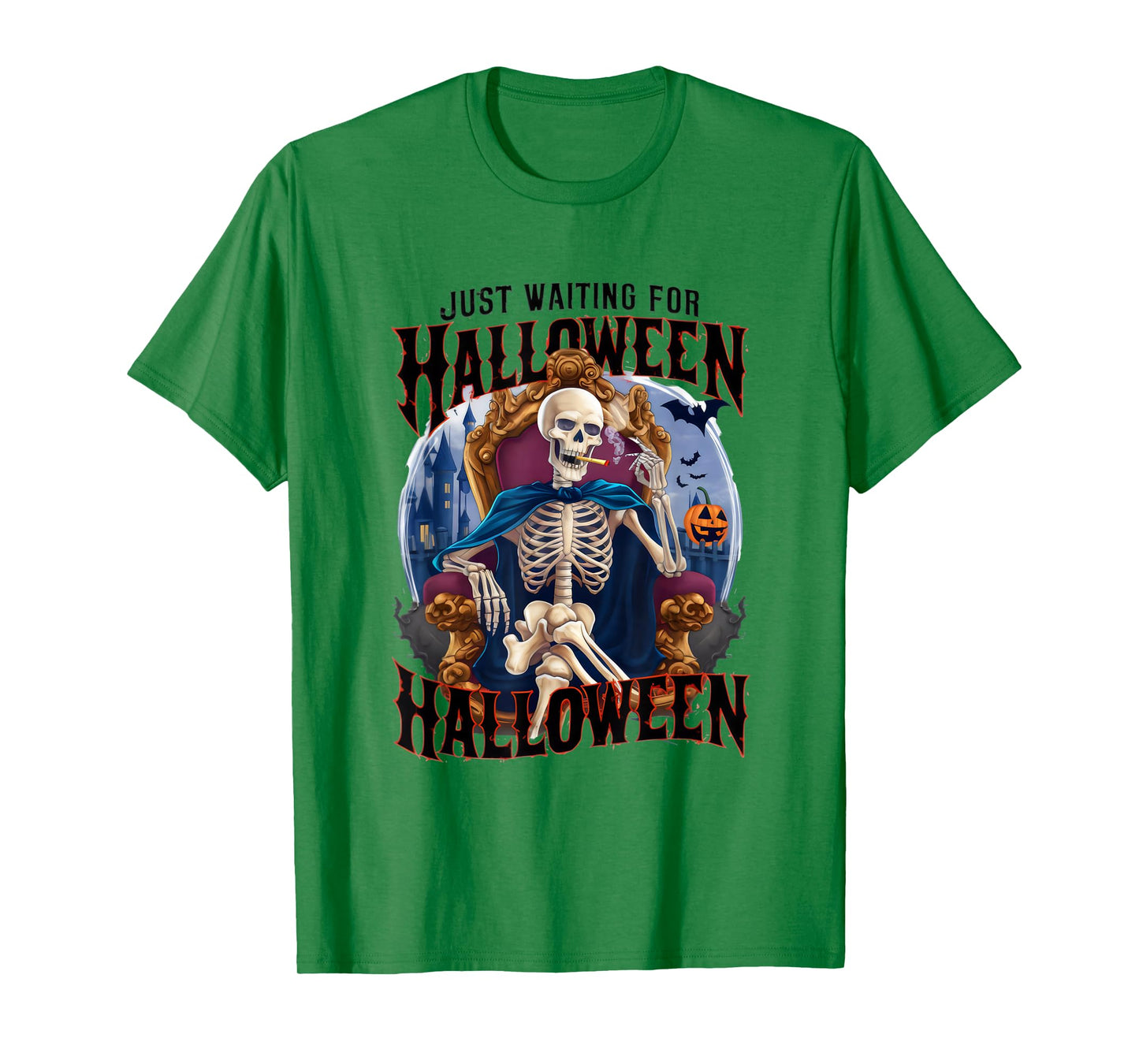 Just Waiting for Halloween Skeleton T-Shirt