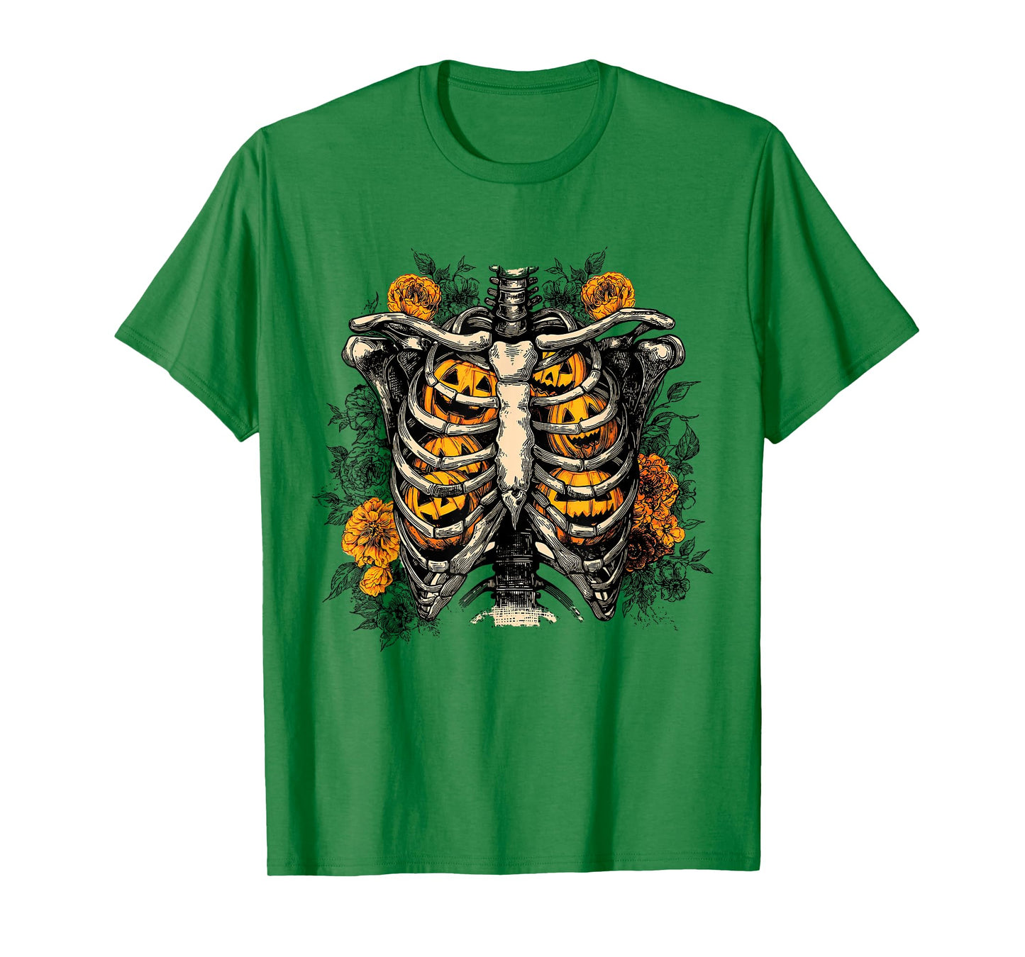 Skeleton Rib Cage Pumpkin Halloween Anatomy Horror Nights T-Shirt