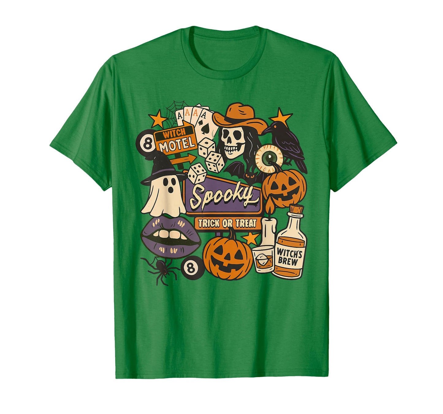 Halloween Vibes Spooky Season Witch Motel Skeleton Horror T-Shirt